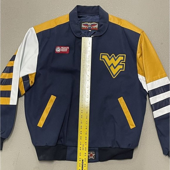 West Virginia Mountaineer VINTAGE Wool/Leather Letterman VARSITY Jacket XL - Picture 5 of 7